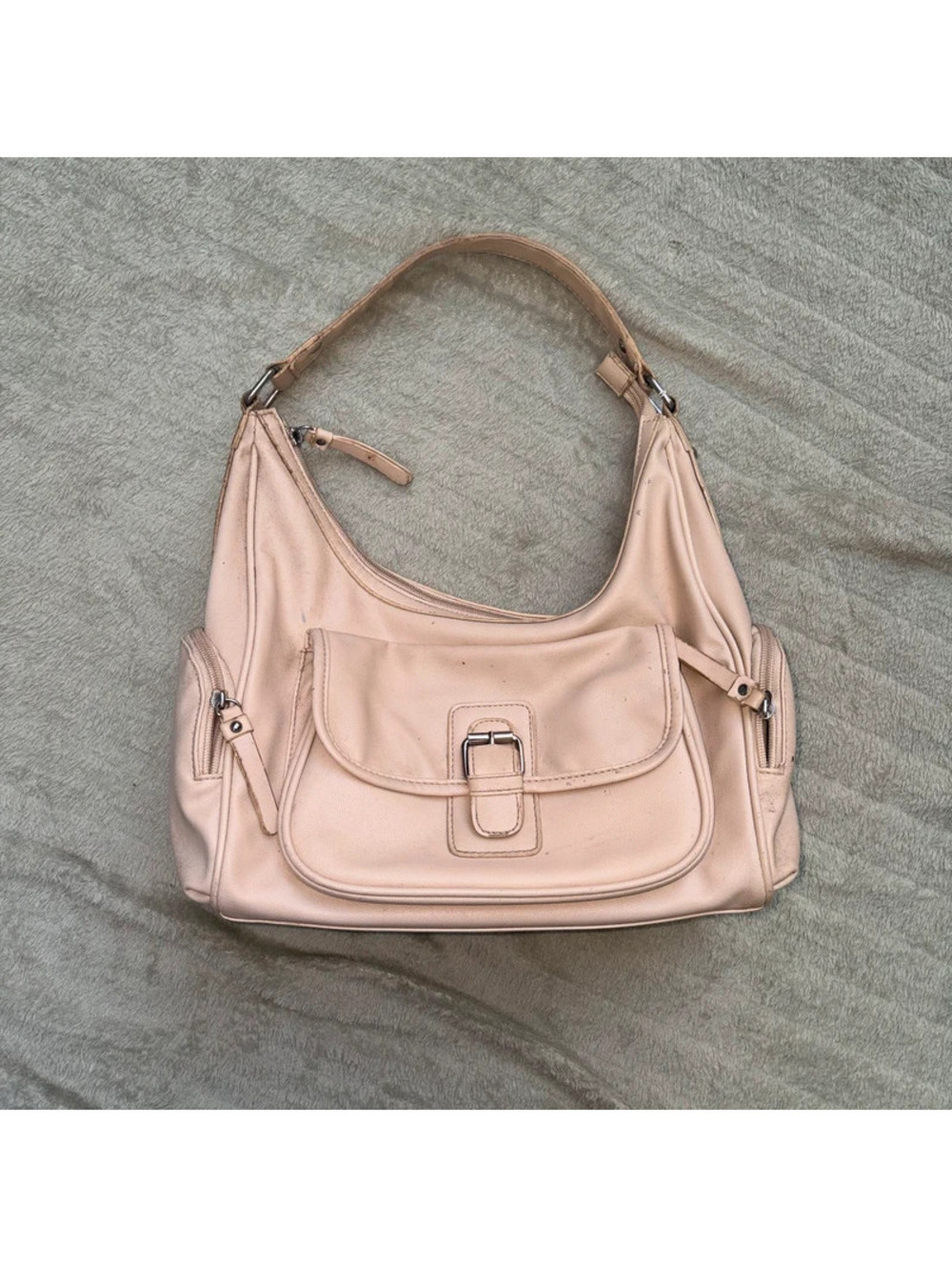Cream Y2K 2000’s Messenger Style Bag with Organizer